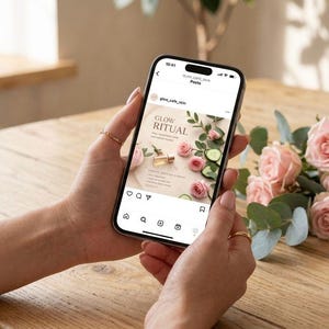 Minimalist Skincare Instagram Templates Canva, Aesthetic Neutral Beauty Social Media Post, Soft Pink Wellness Instagram Feed, Skincare Guide