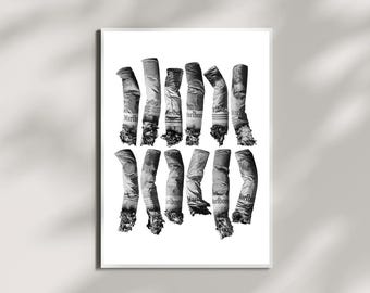 Downtown Cool Girl Wall Art - Edgy Aesthetic Marlboro Print - Chic and Bold Decor
