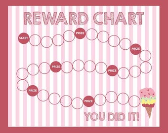 Reward Chart Printable / Ice Cream / Caterpillar Chart / Behavior Chart  /  INSTANT DOWNLOAD