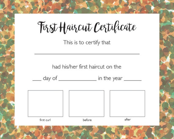 first haircut certificate printable babys firsts etsy free printable first haircut certificate