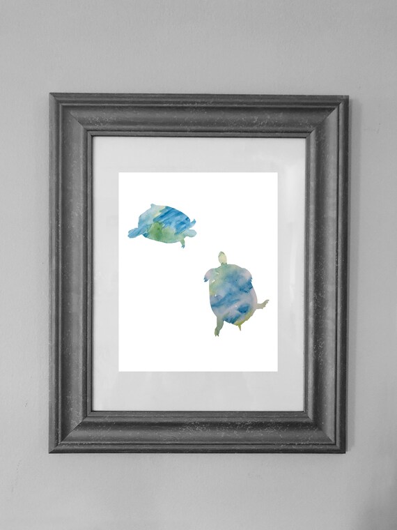 Turtle Printable Art Nursery Kid Bedroom Decor Wall Art Etsy