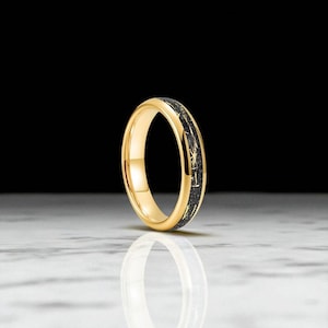Gold Flakes | Gold Wedding Band | Her And His Gold Band | Women Gold Wedding Ring | Gift For Her | Promise Couple Ring | 4mm Ring