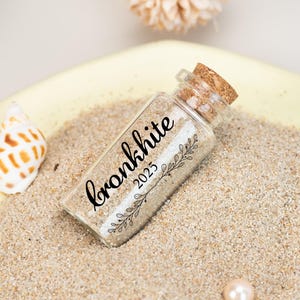 Custom Honeymoon Keepsake Sand Jar, Honeymoon Sand Bottle, Honeymoon Gifts, Vacation Sand Keepsake, Gifts for Bride, Wedding Gifts for Her