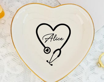 Plato de joyería personalizado para enfermeras, regalo de graduación de enfermeras, plato de baratijas para médicos, regalo de graduación para enfermeras nuevas, regalo para hijas graduadas, regalo de la promoción de 2025
