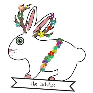 Folklore Friends - The Jackalope 2&quot; Vinyl Decal Sticker