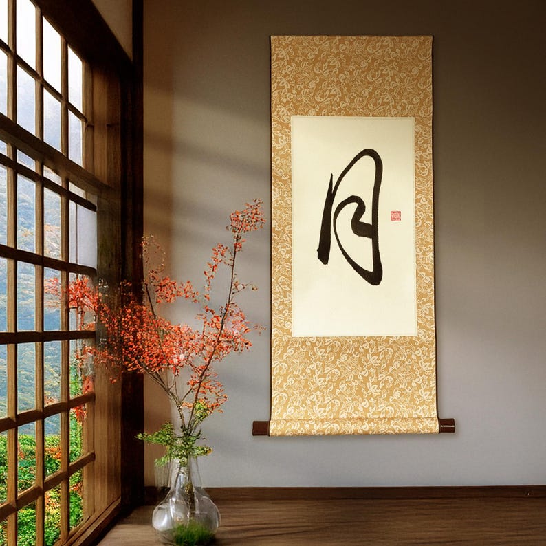 Original Japanese Calligraphy Wall Scroll “月” – Moon Kanji Zen Art - Etsy