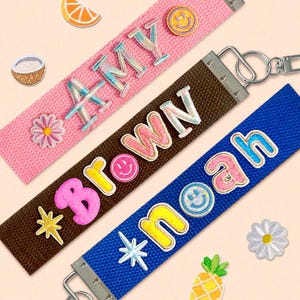 Personalized Iron Patch Name Tag Keychain: Custom Pet/Kids Luggage Strap