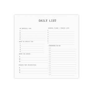 Minimalist To-Do List Notepads | Functional Stationery for Organizing, Planning, Gratitude Journal, Gifts for Students, Productivity Tools