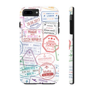 Passport Stamps Phone Case, Travel Phone Cover, Wanderlust Tough Case, Adventure iPhone Case, Explore Samsung Galaxy Case