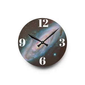 Galaxy Acrylic Wall Clock, Space Design Home Decor Nebula Stars Universe, Unique Astronomy Gift, Celestial Room Wall Art, Silent Large