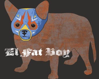 El Fat Boy Luchador Fat Chihuahua Wrestler heavyweight t-shirt