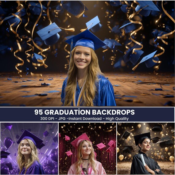 95 Graduation Photography Backdrops: Senior Portrait Backgrounds (Digital Download)