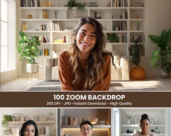 Office Shelving Zoom Background: Professional Virtual Backdrop (Digital Download)