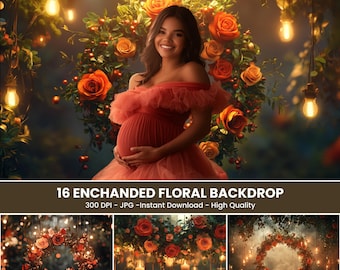 Cenário Floral Mágico: Sobreposições de Flores Coloridas (Download Digital)