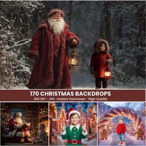 170 Christmas Digital Backdrops: Festive Photo Overlays (4928x3712 Pixels, JPG, 300 DPI)