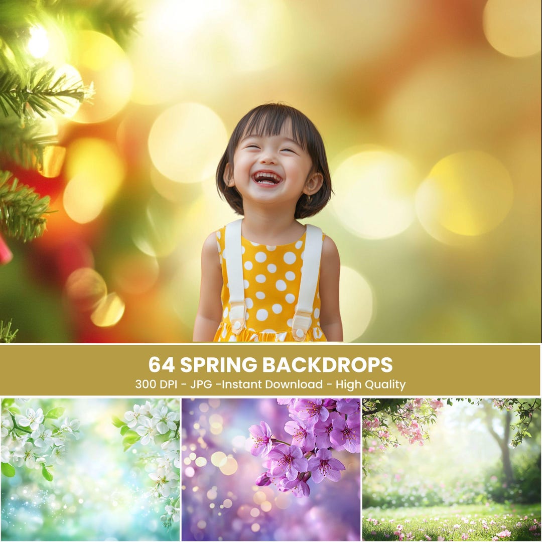 64 Spring Wedding Backdrops: Floral Photography Overlays (digital ...