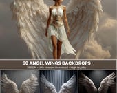 Angel Wings Digital Backdrops: Maternity Photography Overlays (JPG Download 4928x3712 Pixels)