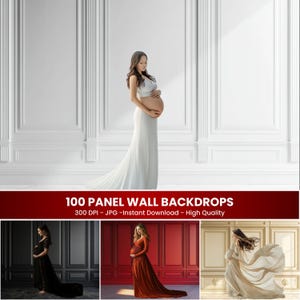 Elegant Fine Art Textures and Digital Overlays for Maternity Backdrop, Panel Wall Digital Backdrop Set, Digital Backdrops for Studio