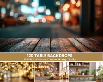 120 Mockup-bakgrunder för bordsskivor: Produktfotograferingsbakgrunder (digital nedladdning)