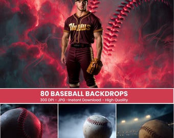 Smoke Effect Baseball Field Background, Sport Poster (Digital Download)
