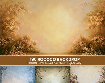 190 digitale rococo-achtergronden, achtergronden in de stijl van oude meesters, schilderachtige portrettexturen, achtergronden voor kunststudio's