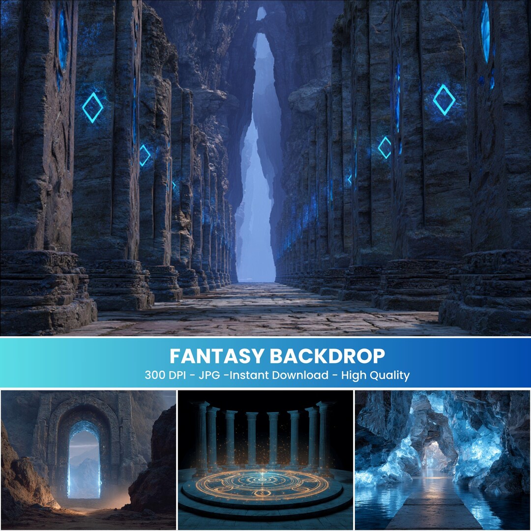 Fantasy Backdrops Simple Fantasy Backdrops Landscape Digital Paper: RPG Backgrounds, Mystical ...