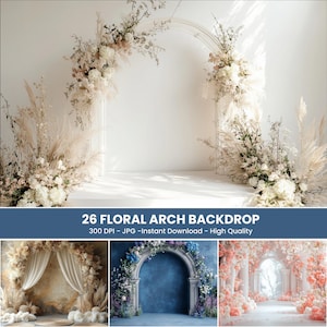 FLORAL ARCH Digital Backdrops Set Overlay Maternity Backdrop Floral Overlays Art Newborn Studio Backdrop Photoshop Fine Art Backgrounds