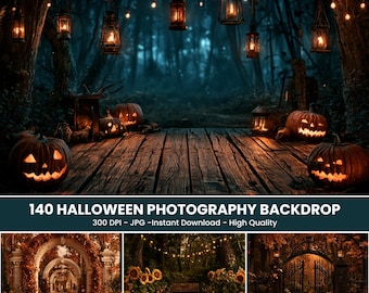 Halloween Photography Backdrops: Spooky Autumn Scenes (Digital Download)