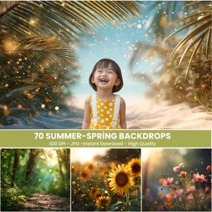70 Spring Digital Backgrounds Photography, Summer Digital Backdrops Summer Beach Composite Photos Background Nature Outdoors Sutido Portrait