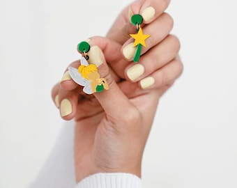 Tingeling-örhängen, handgjorda i spegelblank metakrylat och rostfritt stål