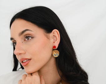 Harry Potter och Gyllene Snitch-örhängen i metakrylat och rostfritt stål