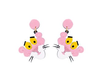 Rosa Pantern Örhängen