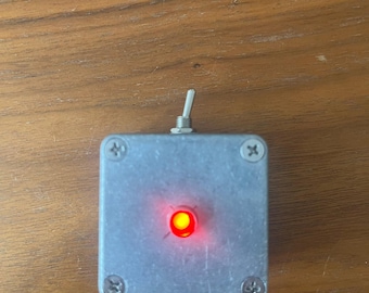 1 light Custom Message! aluminum box, led light, cr2032 battery, metal toggle switch