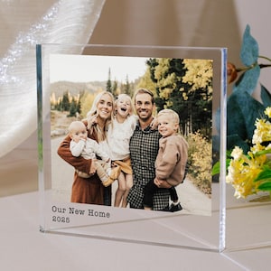 Personalized Photo Print Acrylic Block Plaque, Custom Photo Family Gift, Birthday Gift, Memories Image Plaque, Anniversary Christmas Gifts