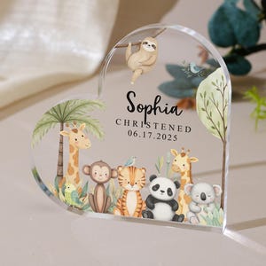 Custom Animals Acrylic Plaque for Baby, Personalized Christening Gift, Baptism Gift, Dedicated Gifts, Birthday Christmas Gifts for New Baby