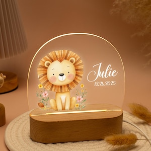 Baby Night Light with Name, Personalized Animal Night Light for Kids, Night Light, Baby Birth Gift, Baptism Christening Gift, Kid Room Decor