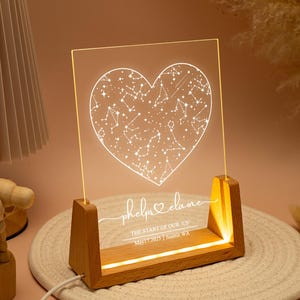 Lámpara de mapa estelar personalizada con luz nocturna para citas, lámpara con mapa de constelaciones personalizado, regalo de compromiso para él y para ella, regalo de aniversario, regalo para parejas