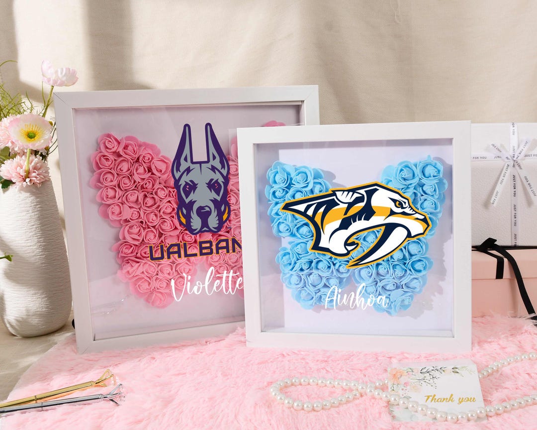 Commitment Box College Logo Flower Shadow Box,graduation Gifts,graduation Rose Shadow ...