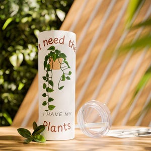 Plant mom cup, plant lover tumbler, garden lover gifts, gift plant lovers, plant therapy, plant parent gift, skinny tumbler, plant cup