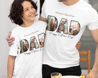 Personalisiertes Garment-Dyed-T-Shirt zum Vatertag, individuelles Geschenk für Papa, Foto-T-Shirt, T-Shirt, Vatertag, Geschenk für Papa, T-Shirt mit Fotos