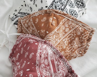 Triple layer Bandana Cotton Mask