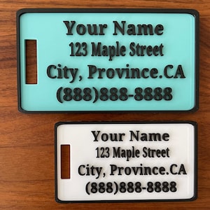 Custom 3D Printed Luggage Tag – Personalised Name Bag Tag for Suitcase, Durable Travel ID Label, Unique Gift for Travellers