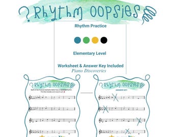 Rhythm Oopsies: elementary music rhythm worksheet (PDF download)