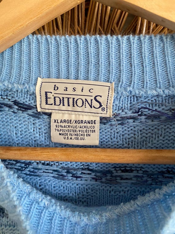 Vintage Blue Sweater- Basic Editions - image 4