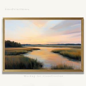 Charleston Marsh Art Print Coastal Landscape Wall Art Lowcountry Oil Painting Nature Marshland Artwork Wetlands-Inspired Home Decor