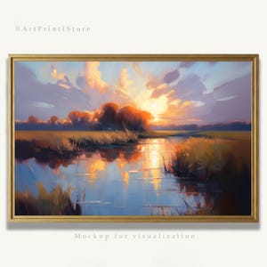 Marsh Oil Painting Charleston Wall Art Print Coastal Landscape Artwork Colorful Pastel Wall Decor Of Lowcountry Marsh Nature