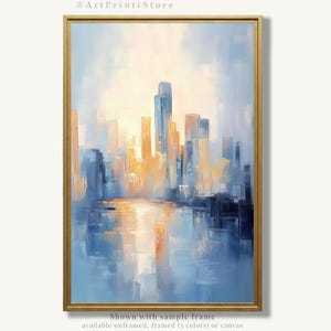 Chicago Skyline Art Print Minimalist Oil Painting Urban Cityscape Poster City Artwork Modern Wall Decor