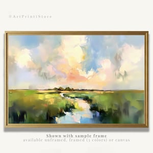 Charleston Marsh Art Print Lowcountry Oil Painting South Carolina Wetlands Poster Pastel Landscape Artwork Coastal Wall Decor