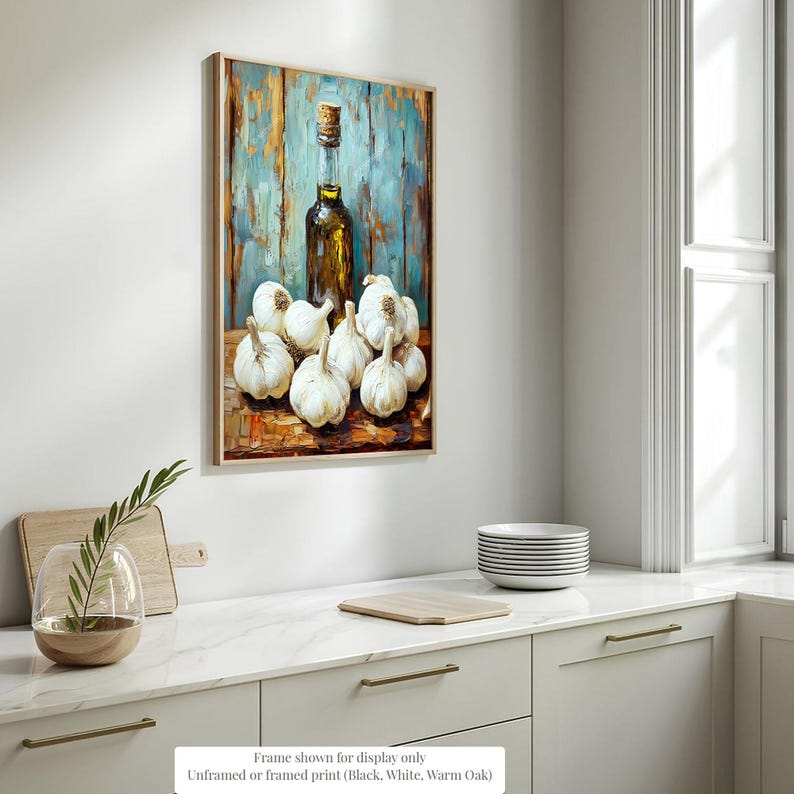 Kitchen Wall Art Rustic Still Life Oil Painting Print Farmhouse Kitchen ...