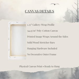 1.25 Gallery- Wrap Profile, 34g m² Poly-Cotton Canvas, Printed Image Wraps Around the Sides, Solid Wood Stretcher Bars, Hanging Hardware Included, No Decorative Outer Frame, Physical Canvas Print, Ready to Hang